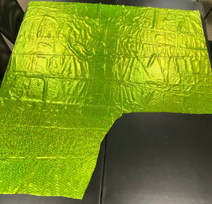 Fabric Remnant: #39 Metallic Neon Green Scaled Spandex