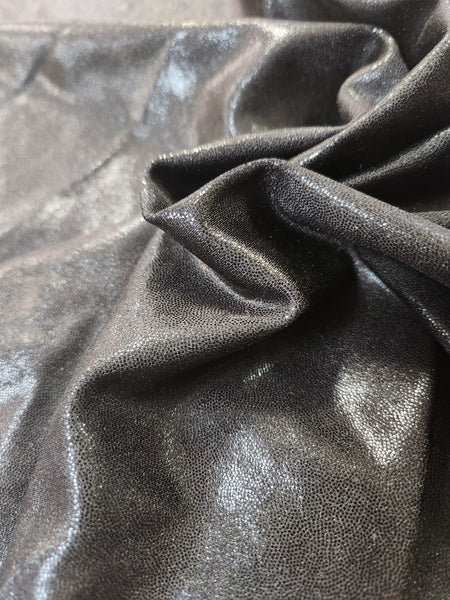 Fabric Remnant: #190 Black Shiny Micro-Dot Spandex